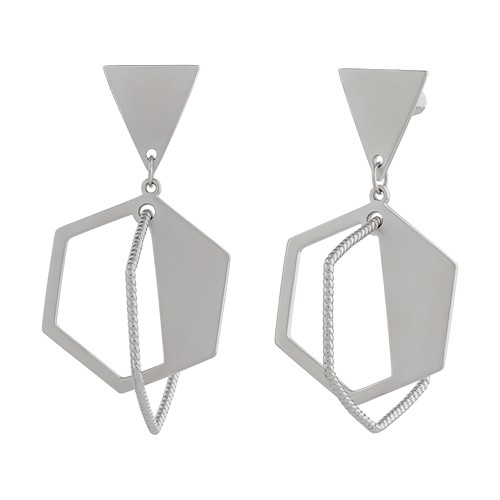 Серьги из серебра   E33677-BW Серьги (Ag 925)