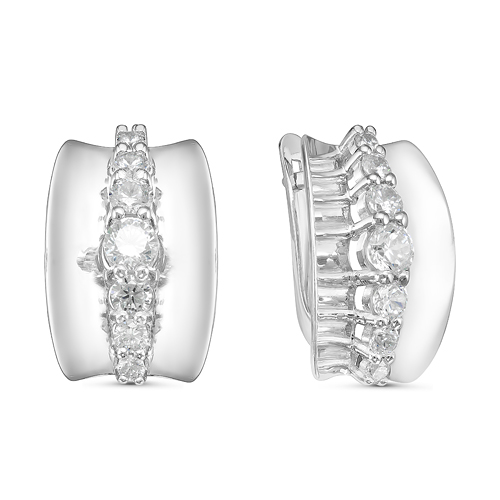 Серьги из серебра с фианитами  с126019 Серьги (Ag 925)