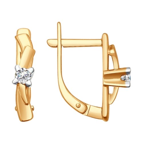 Серьги из золота c бриллиантами 1020342 Серьги (Au 585)