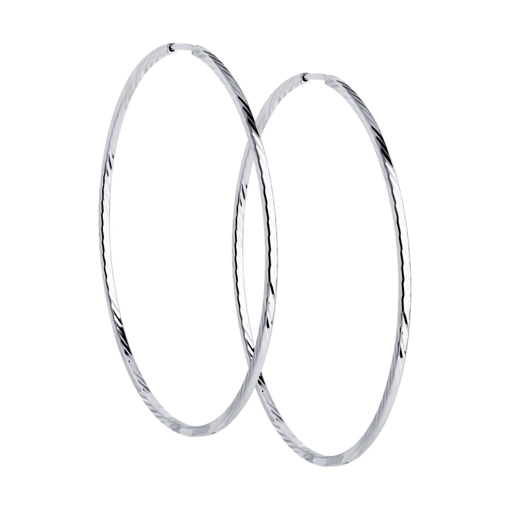 Серьги конго из серебра 94140027 Серьги (Ag 925)