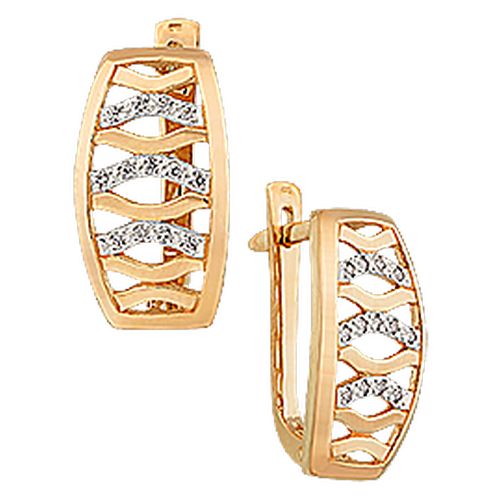 Серьги из золота с фианитами 10476 Серьги (Au 585)