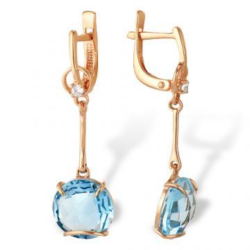 Серьги из золота с султанитами и фианитами 2180437 Серьги (Au 585)