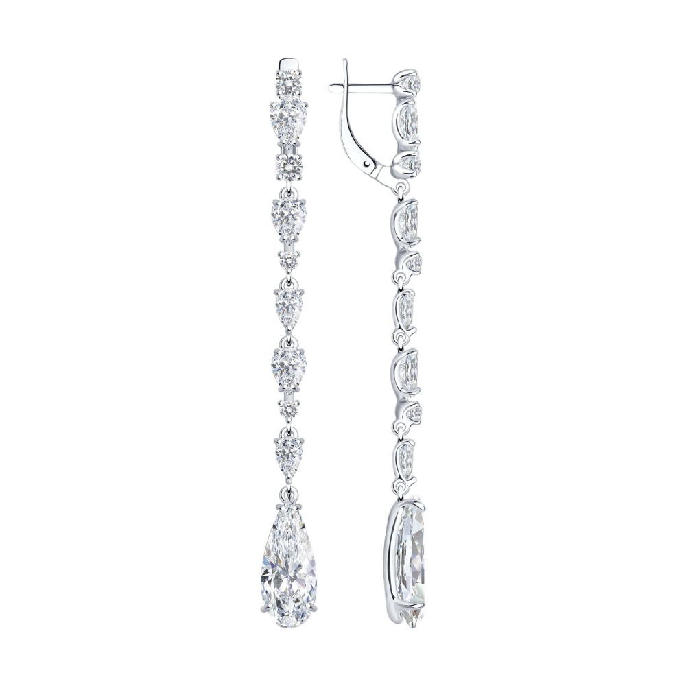 Серьги из серебра с фианитами  94022211 Серьги (Ag 925)