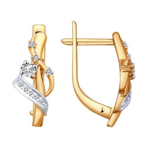 Серьги из золота c бриллиантами 1020239 Серьги (Au 585)