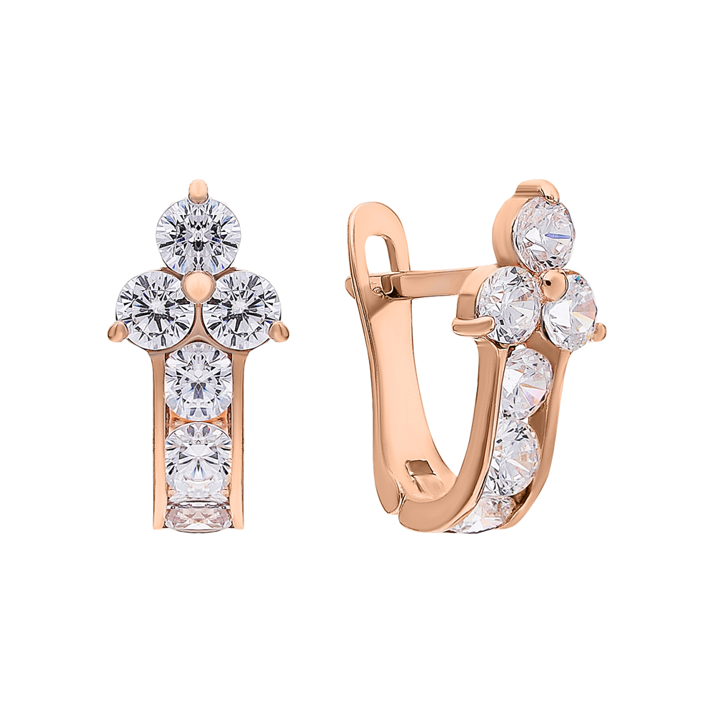 Серьги из золота с фианитами С007 Серьги (Au 585)