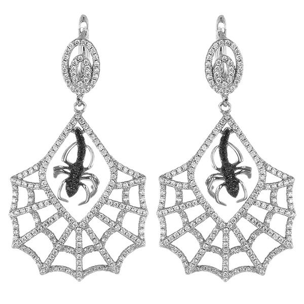 Серьги из серебра с кубическим цирконием 0100006043404 Серьги (Ag 925)