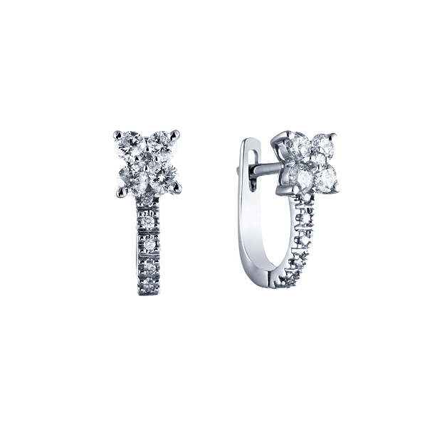 Серьги из белого золота c бриллиантами 04200311473 Серьги (Au 585)