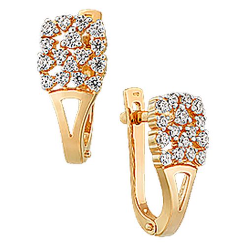 Серьги из золота с фианитами 10708 Серьги (Au 585)