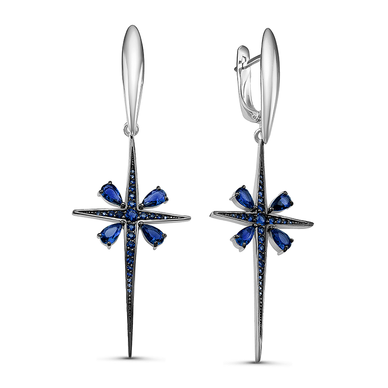 Серьги из серебра с кварцем  с127799 Серьги (Ag 925)