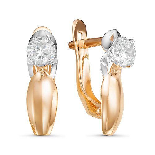 Серьги из золота с фианитами 126971 Серьги (Au 585)