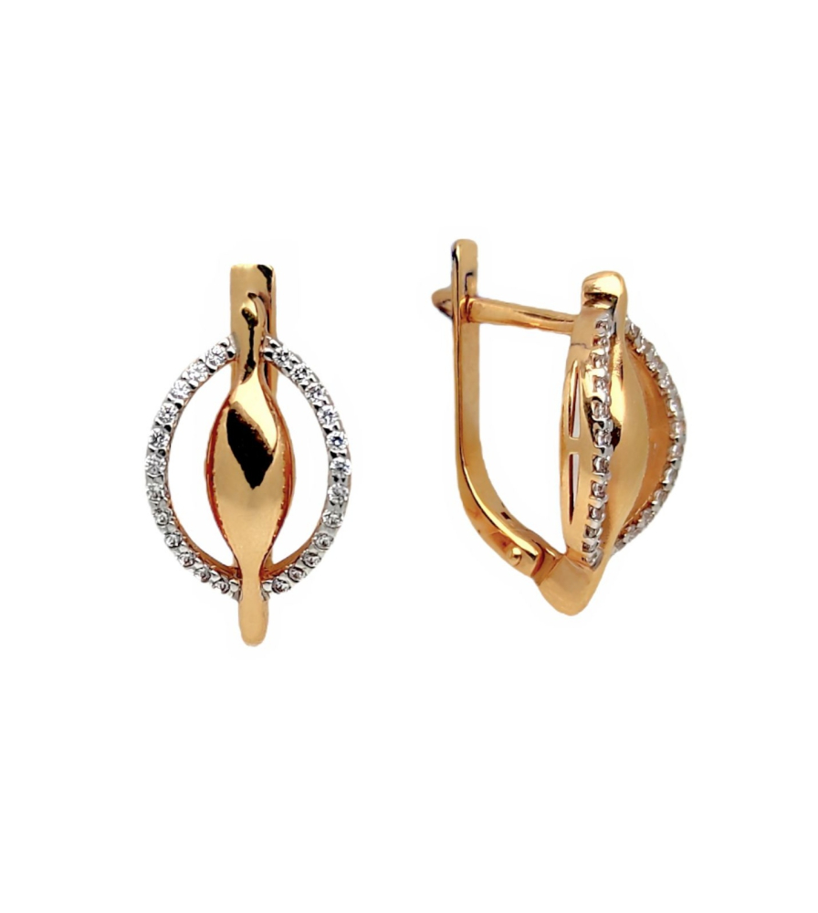 Серьги из золота с фианитами 024610 Серьги (Au 585)