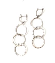 Серьги из серебра длинные E31373-BH Серьги (Ag 925)