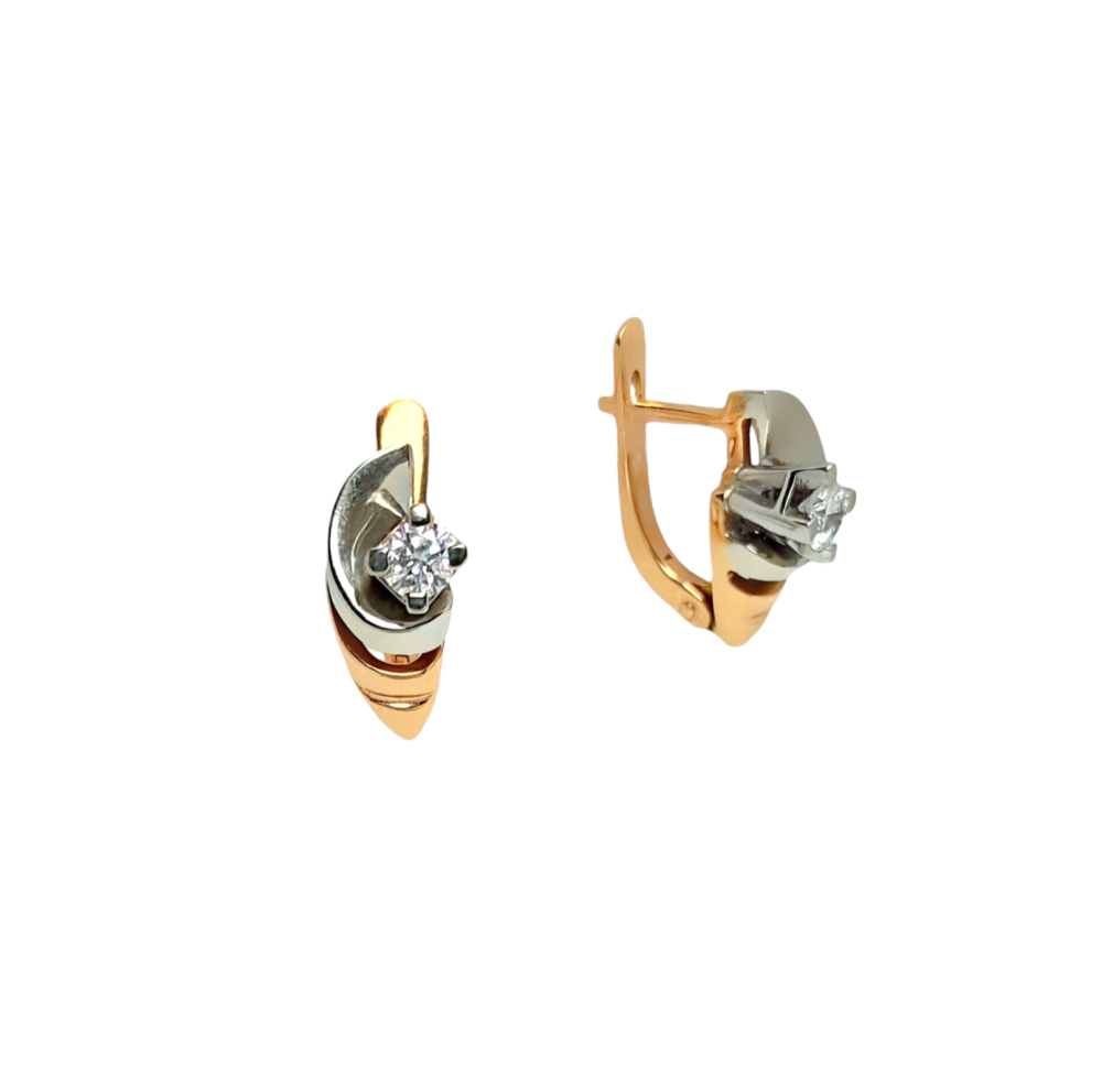 Серьги из золота c бриллиантами 2203369 Серьги (Au 585)