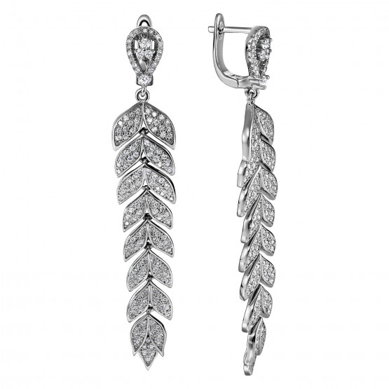 Серьги из серебра c фианитами СЛ-2932 Серьги (Ag 925)
