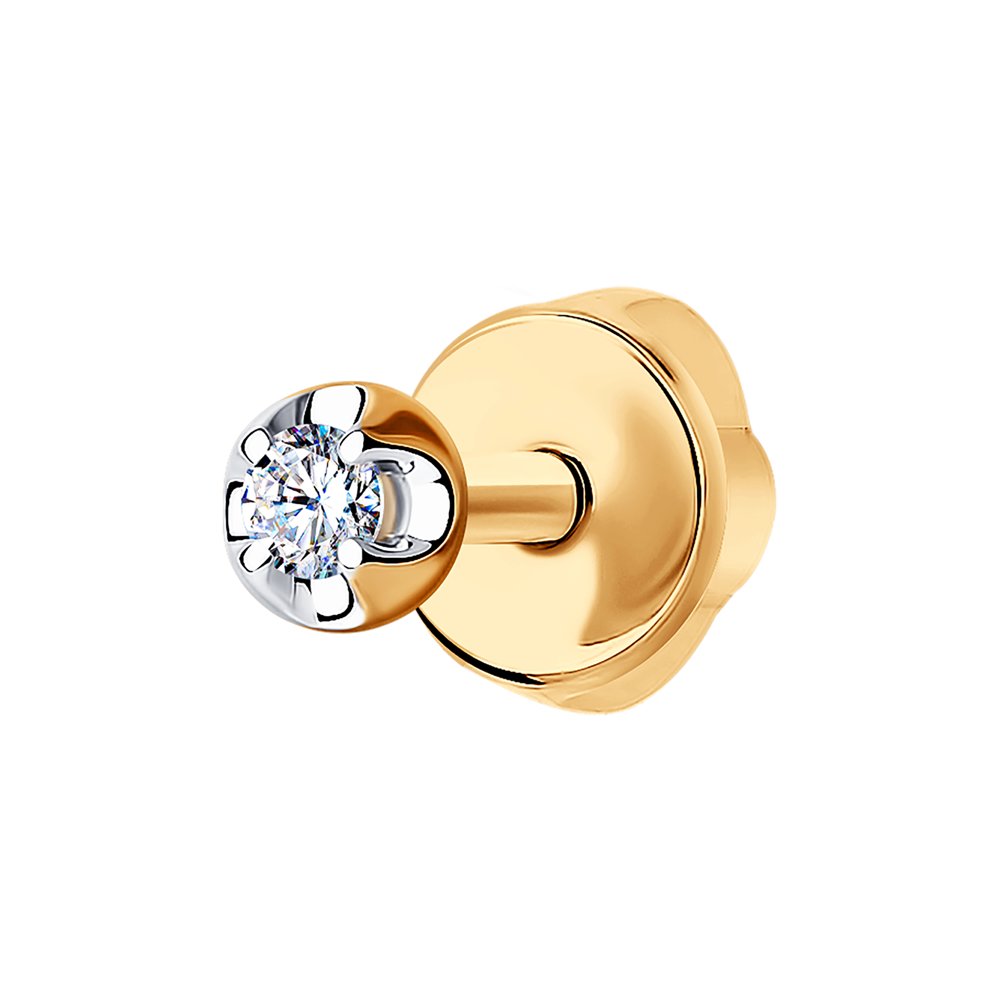 Серьга из золота с бриллиантом 1170009 №23 737 Серьга (Au 585)