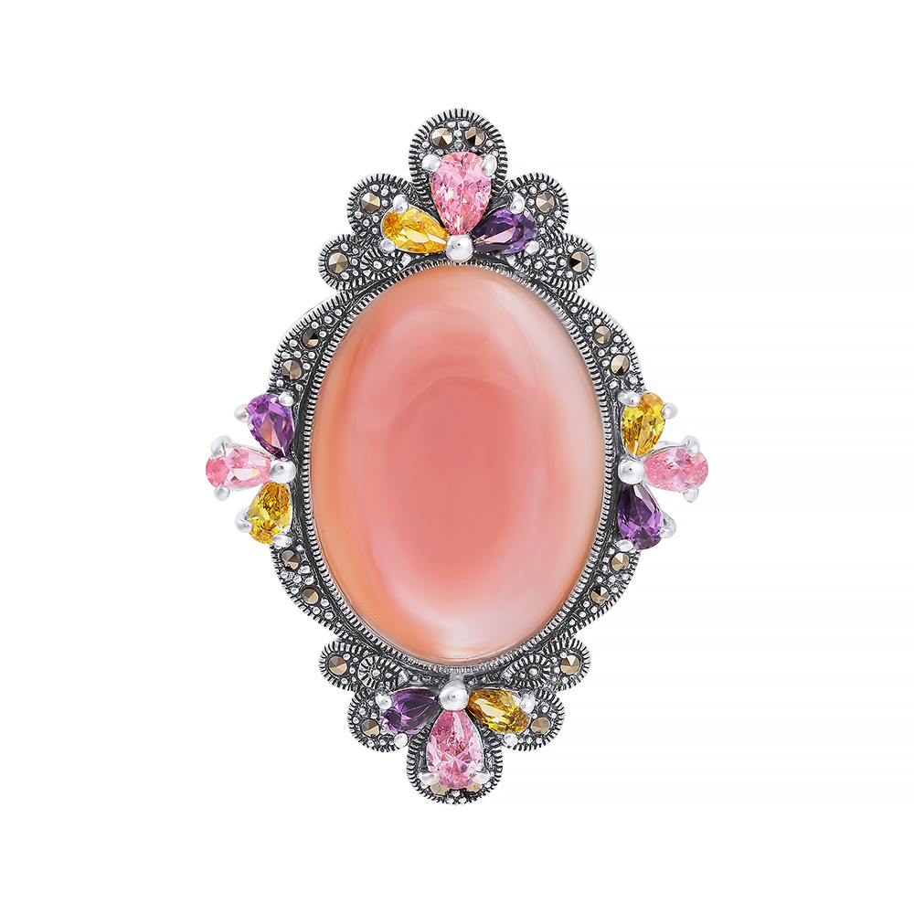 Брошь из серебра с марказитами 5100003008808 Брошь подвеска (Ag 925)