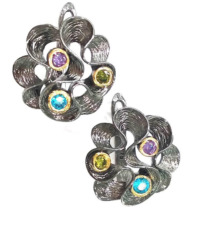 Серьги из серебра с кубическим цирконием 13С126170 Серьги (Ag 925)
