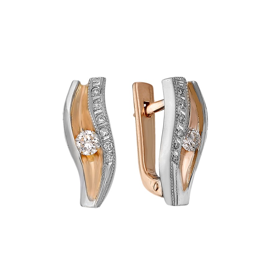 Серьги из золота с бриллиантами 6618 Серьги (Au 585)