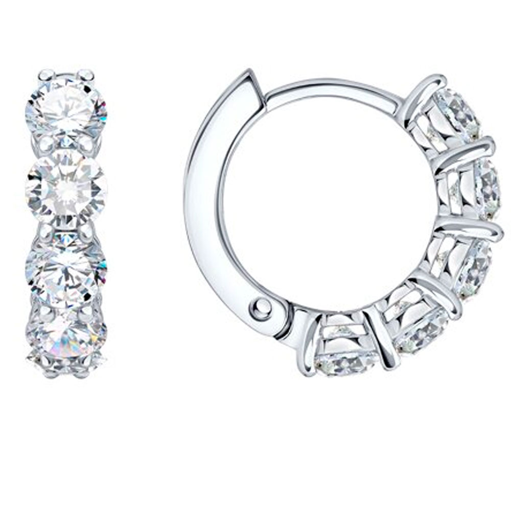 Серьги из серебра с фианитами  94027639-91 Серьги (Ag 925)
