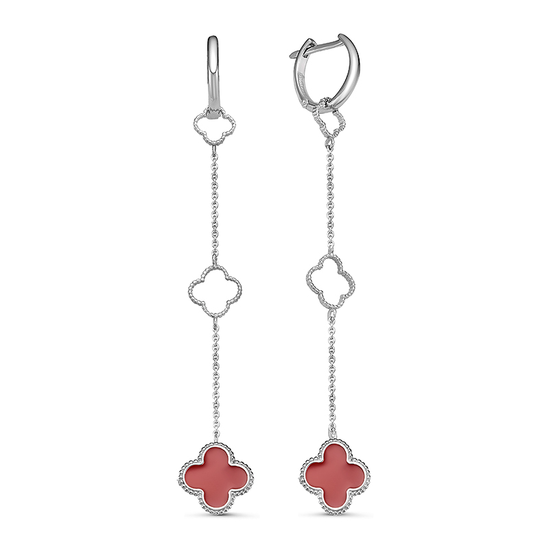 Серьги из серебра с эмалью с920444 Серьги (Ag 925)