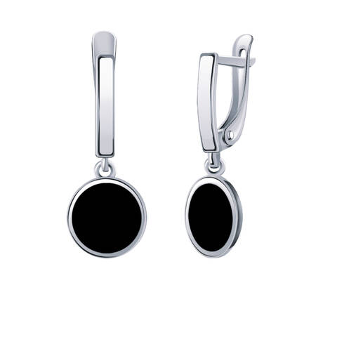 Серьги из серебра с ониксом SE2055 Серьги (Ag 925)