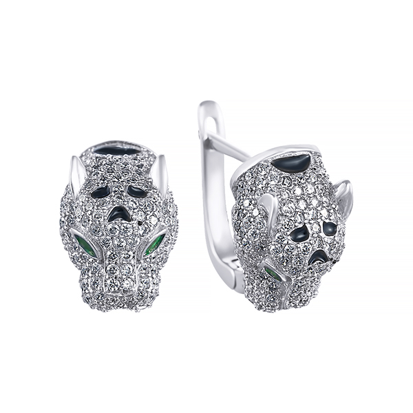 Серьги из серебра с кубическим цирконием 2340004139904 Серьги (Ag 925)