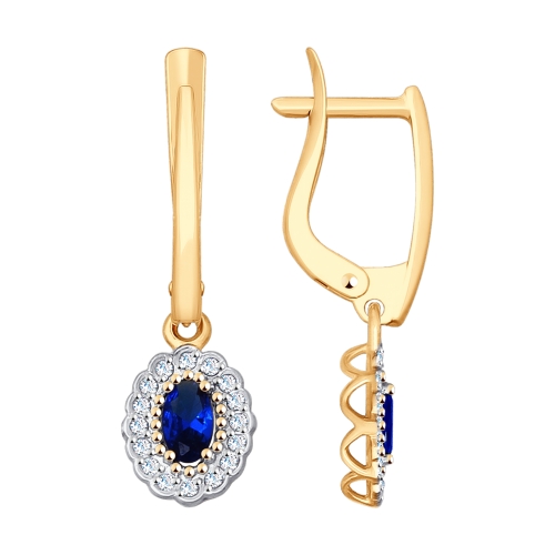 Серьги из золота с фианитами 027901 Серьги (Au 585)