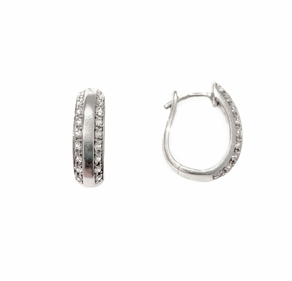 Серьги из серебра c фианитами 52192 Серьги (Ag 925)