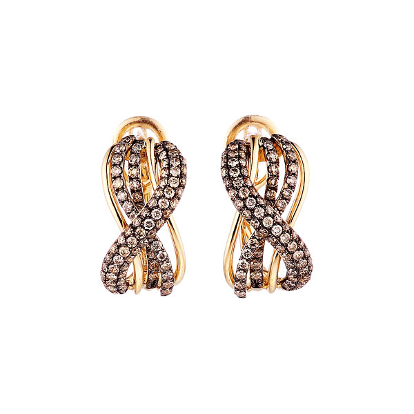 Серьги из желтого золота с бриллиантами 02500301226 Серьги (Au 585)