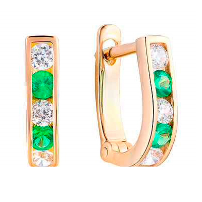 Серьги из золота с фианитами 050041-К Серьги детские (Au 585)