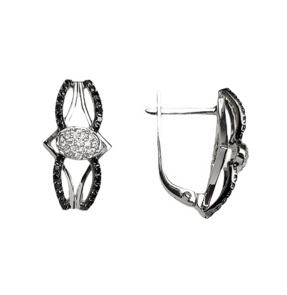 Серьги из белого золота c бриллиантами 5340-4039498 Серьги (Au 585)