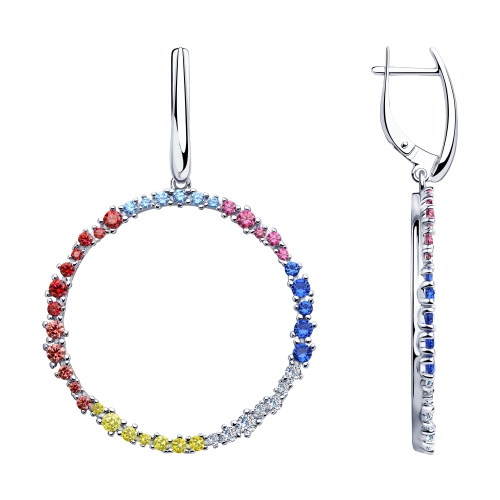 Серьги из серебра с фианитами  94023391 Серьги (Ag 925)