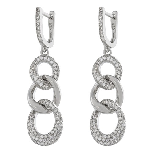 Серьги из серебра с кубическим цирконием B8392-E Серьги (Ag 925)