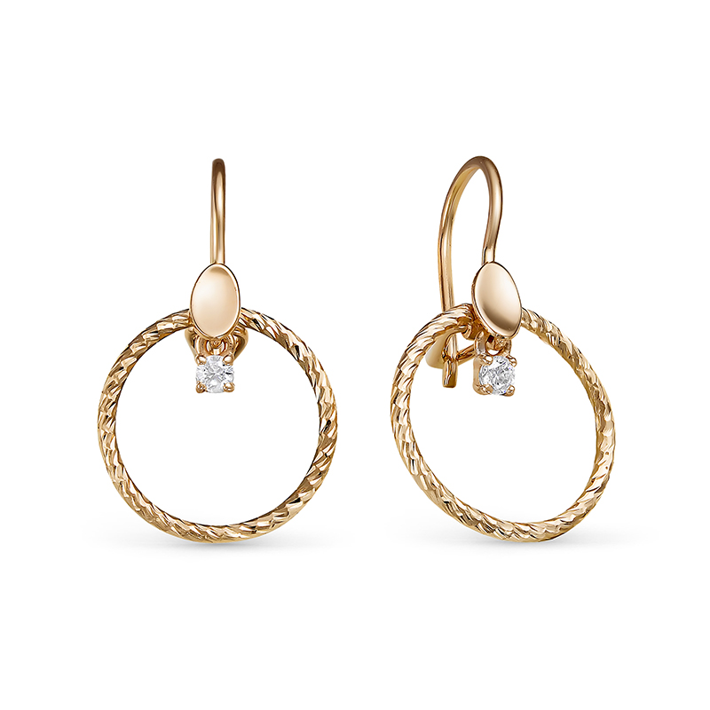 Серьги из золота с фианитами 1200152 Серьги (Au 585)