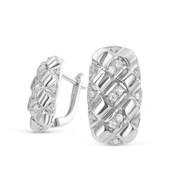 Серьги из серебра c фианитами 47509 Серьги (Ag 925)