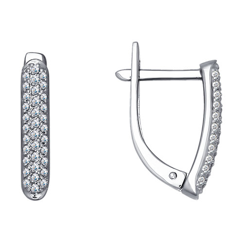 Серьги из белого золота с бриллиантами 1020073 Серьги (Au 585)