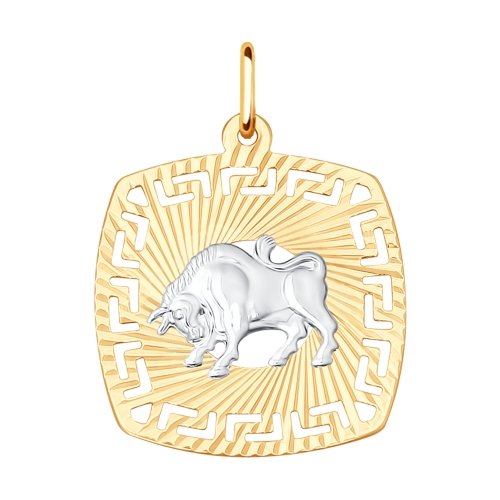 Подвеска из золота знак зодиака Телец 031635 Подвеска зодиак (Au 585)