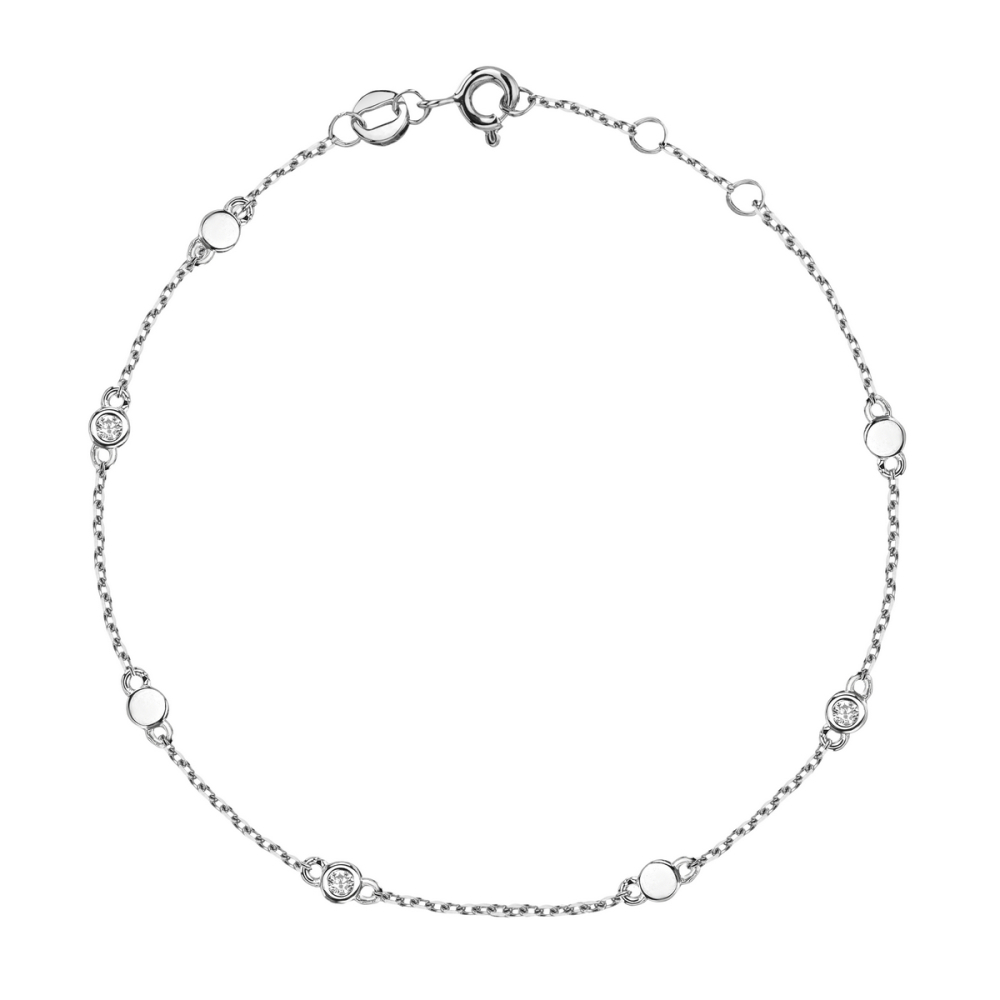 Браслет из белого золота с фианитами 01Б123072 Браслет (Au 585)
