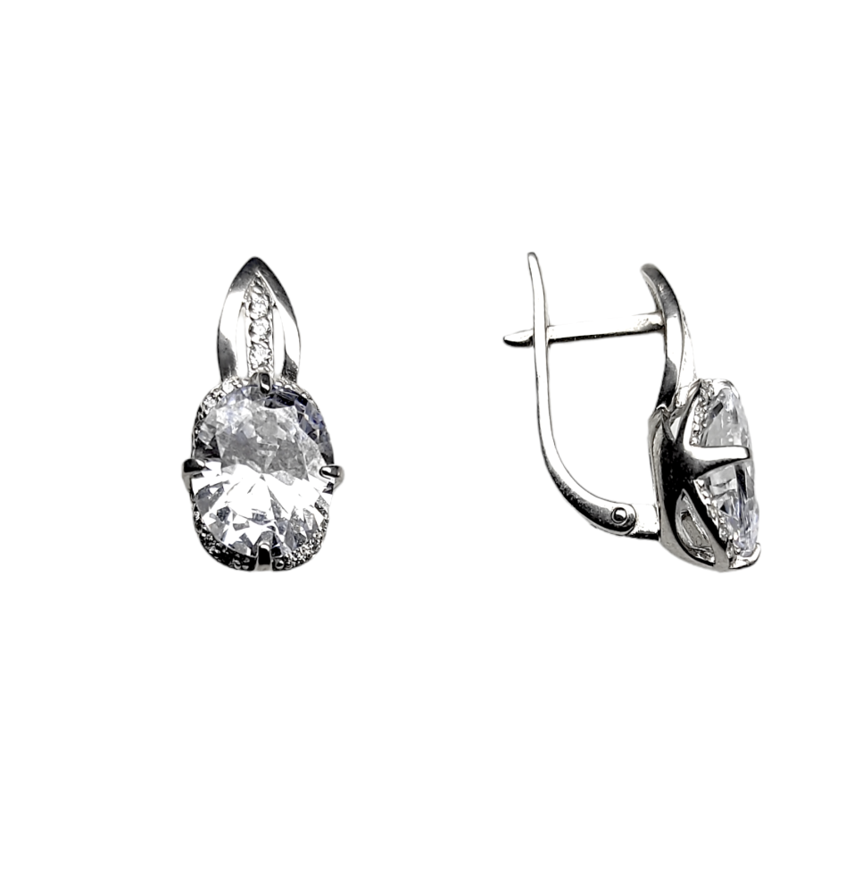 Серьги из серебра с горным хрусталем 00016-231 Серьги (Ag 925)