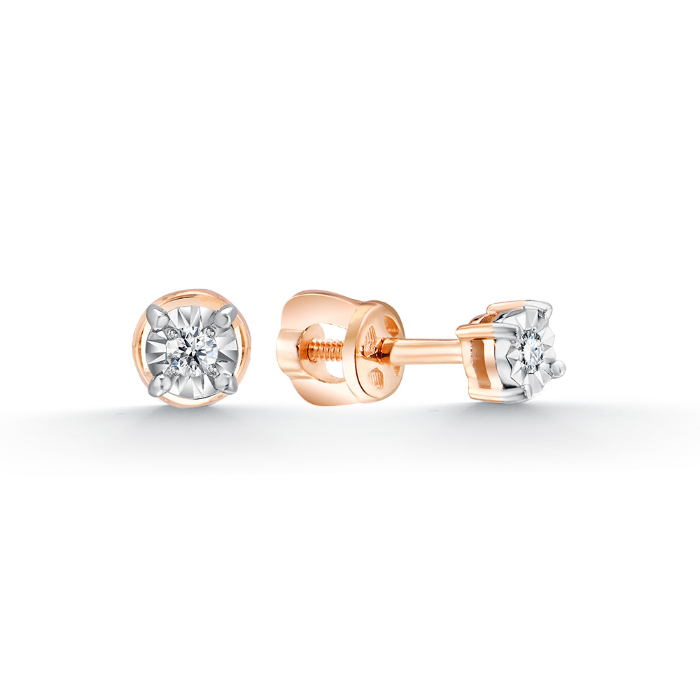 Серьги пусеты из золота с бриллиантами 54-612-100 Серьги (Au 585)