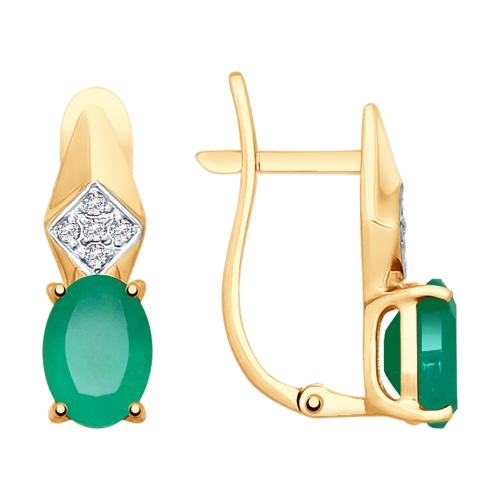 Серьги из золота с агатами 725382 Серьги (Au 585)