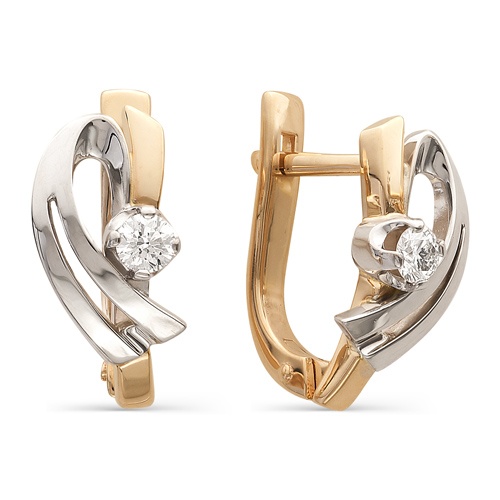 Серьги из золота c бриллиантами 1020044 Серьги (Au 585)