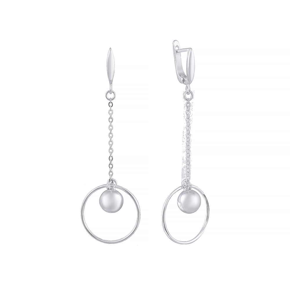 Серьги из серебра длинные 2730003035826 Серьги (Ag 925)