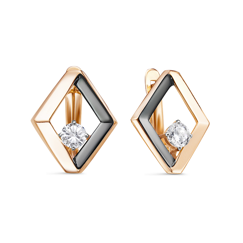 Серьги из золота с фианитами 1200484 Серьги (Au 585)