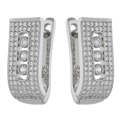 Серьги из серебра с кубическим цирконием B8608-E Серьги (Ag 925)