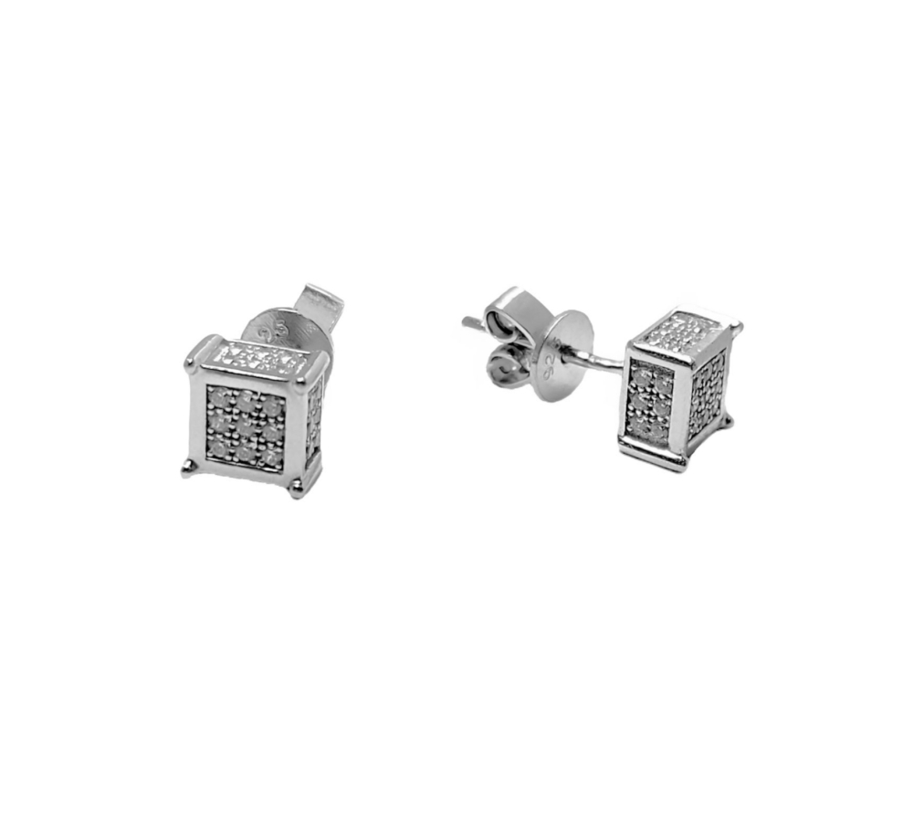 Серьги пусеты из серебра с фианитами 58640*01773228 Серьги (Ag 925)