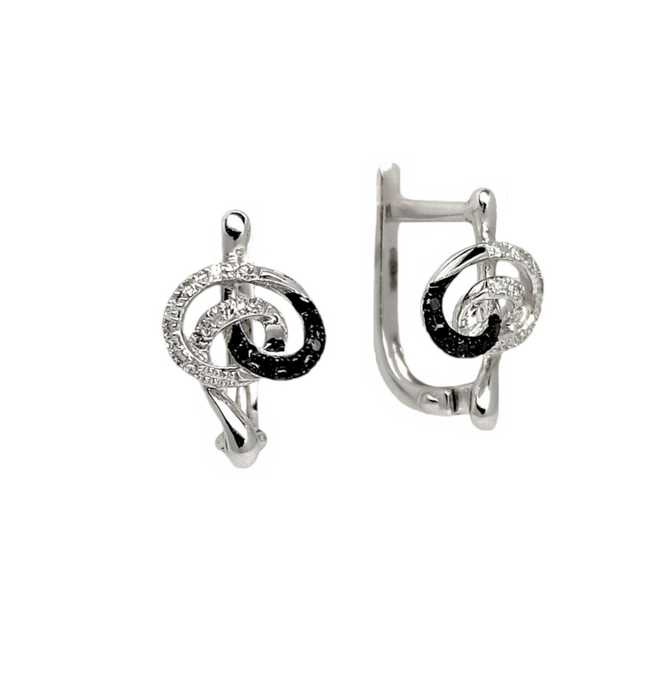 Серьги из белого золота c бриллиантами 5340-4000549 Серьги (Au 585)
