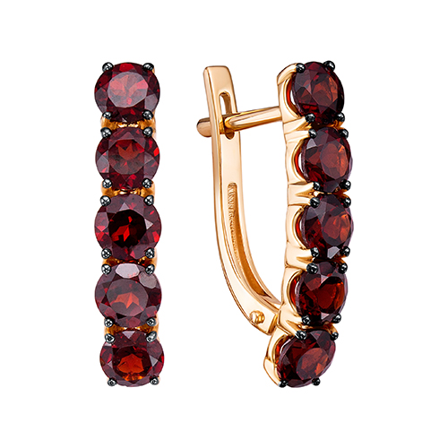 Серьги из золота с гранатами С124-6776Гр Серьги (Au 585)