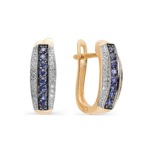 Серьги из золота с сапфирами и бриллиантами 22339-102 Серьги (Au 585)