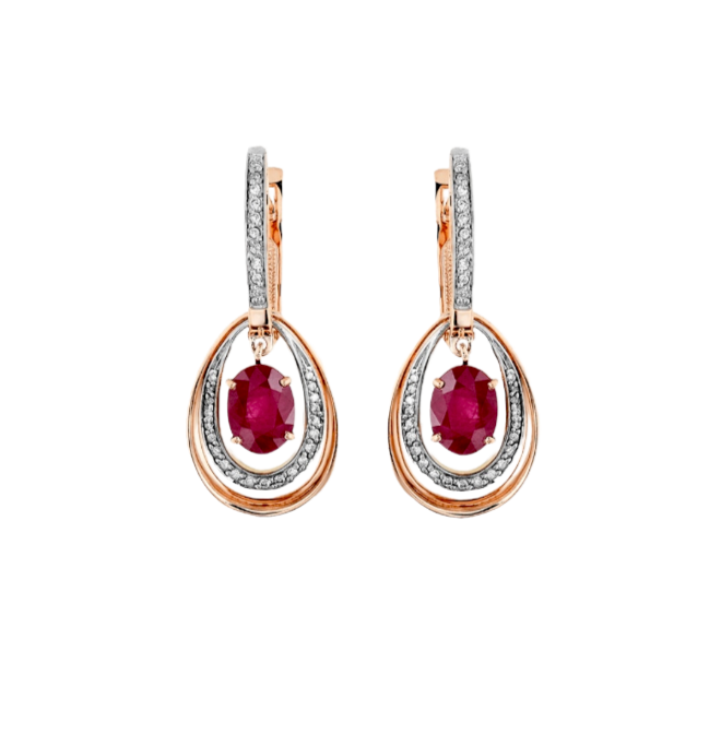 Серьги из золота с драгоценными вставками 2-105-299 Серьги (Au 585)